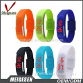 Shenzhen Wholesale promotional candy color waterproof rubber reloj pulsera led
